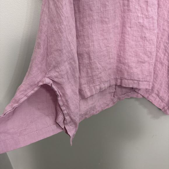 Match Point Linen Tunic Women’s Medium Lagenlook Artsy Mauve USA Vintage - Picture 3 of 9